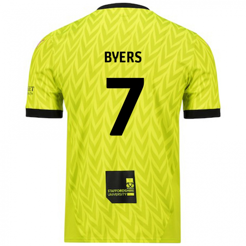 Donna Maglia George Byers #7 Verde Fluorescente Kit Gara Away 2024/25 Maglietta