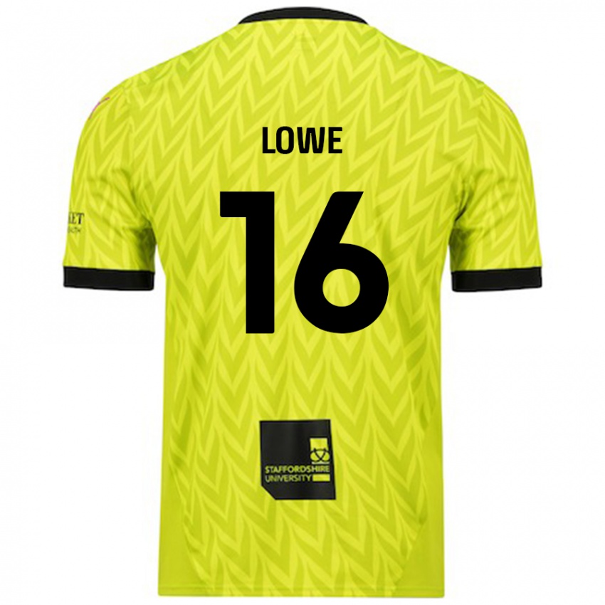 Donna Maglia Jason Lowe #16 Verde Fluorescente Kit Gara Away 2024/25 Maglietta