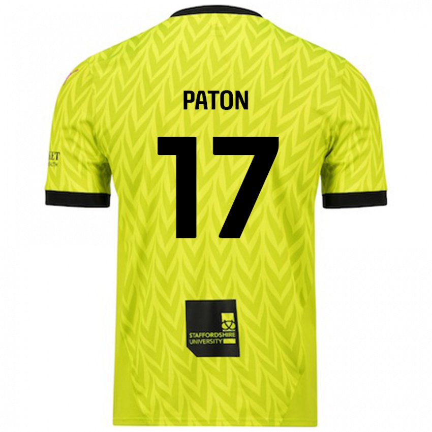 Donna Maglia Ruari Paton #17 Verde Fluorescente Kit Gara Away 2024/25 Maglietta