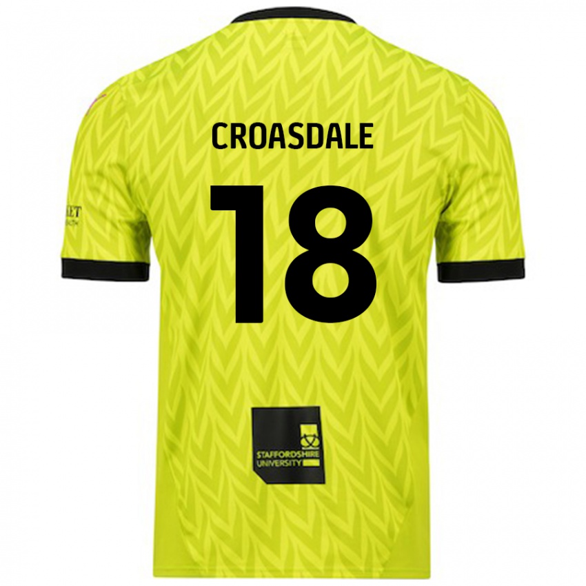 Donna Maglia Ryan Croasdale #18 Verde Fluorescente Kit Gara Away 2024/25 Maglietta