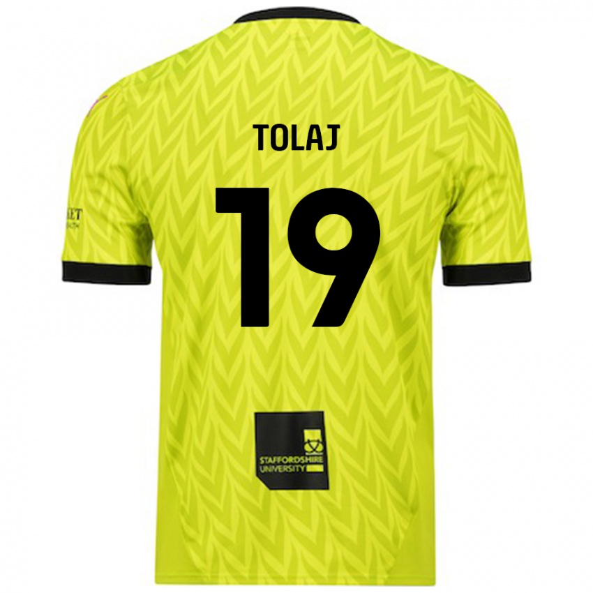 Donna Maglia Lorent Tolaj #19 Verde Fluorescente Kit Gara Away 2024/25 Maglietta