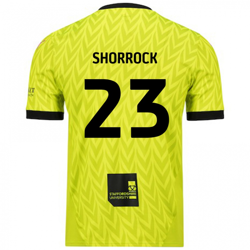 Donna Maglia Jack Shorrock #23 Verde Fluorescente Kit Gara Away 2024/25 Maglietta