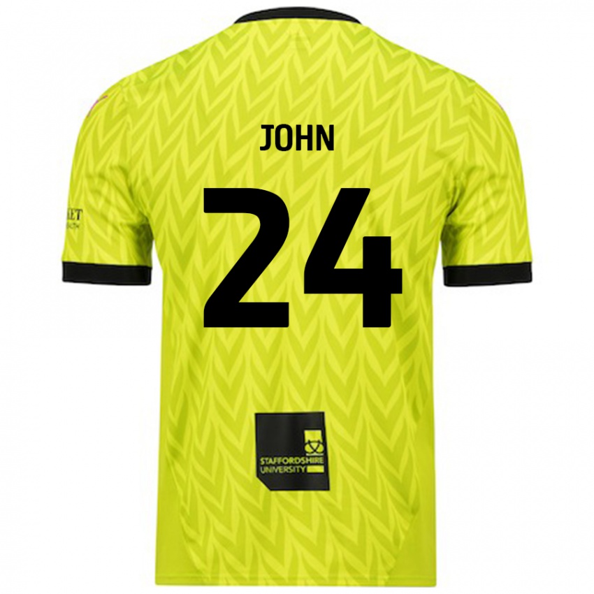 Donna Maglia Kyle John #24 Verde Fluorescente Kit Gara Away 2024/25 Maglietta