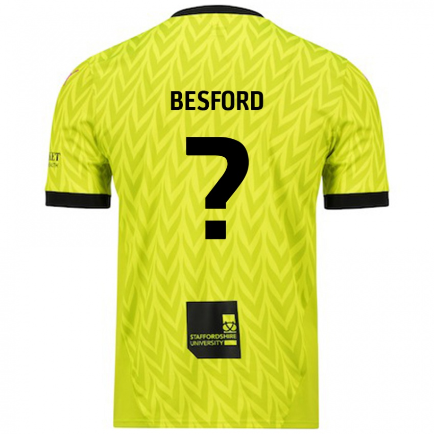 Donna Maglia Callum Besford #0 Verde Fluorescente Kit Gara Away 2024/25 Maglietta