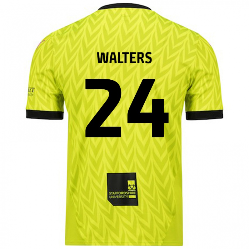 Donna Maglia Rhys Walters #24 Verde Fluorescente Kit Gara Away 2024/25 Maglietta