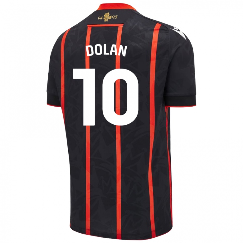 Donna Maglia Tyrhys Dolan #10 Nero Rosso Kit Gara Away 2024/25 Maglietta