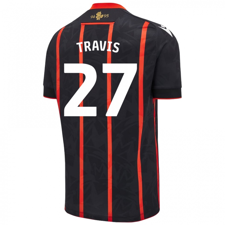 Donna Maglia Lewis Travis #27 Nero Rosso Kit Gara Away 2024/25 Maglietta