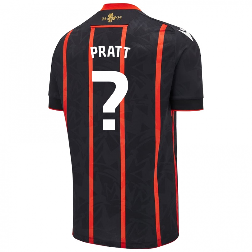 Donna Maglia George Pratt #0 Nero Rosso Kit Gara Away 2024/25 Maglietta