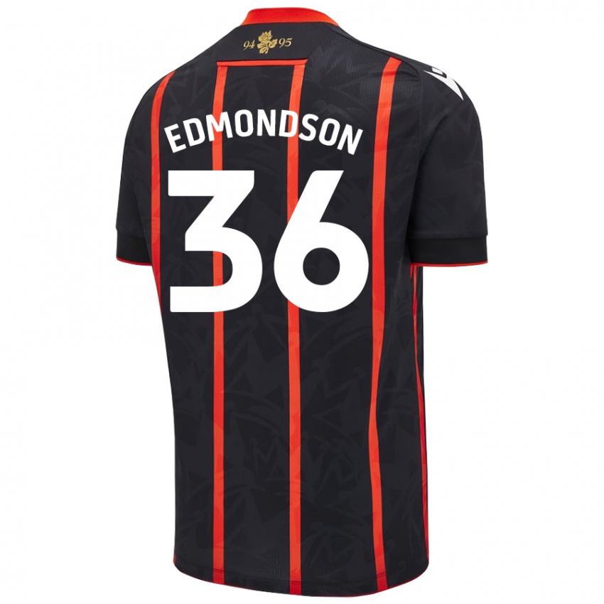 Donna Maglia James Edmondson #36 Nero Rosso Kit Gara Away 2024/25 Maglietta