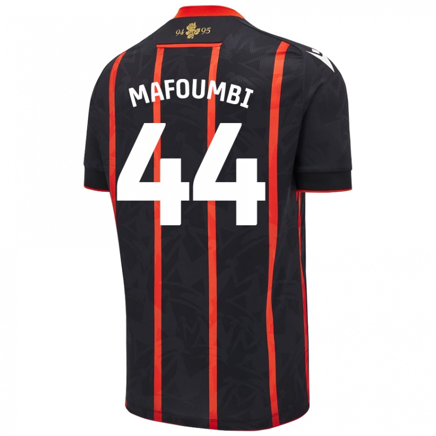 Donna Maglia Exaucé Mafoumbi #44 Nero Rosso Kit Gara Away 2024/25 Maglietta