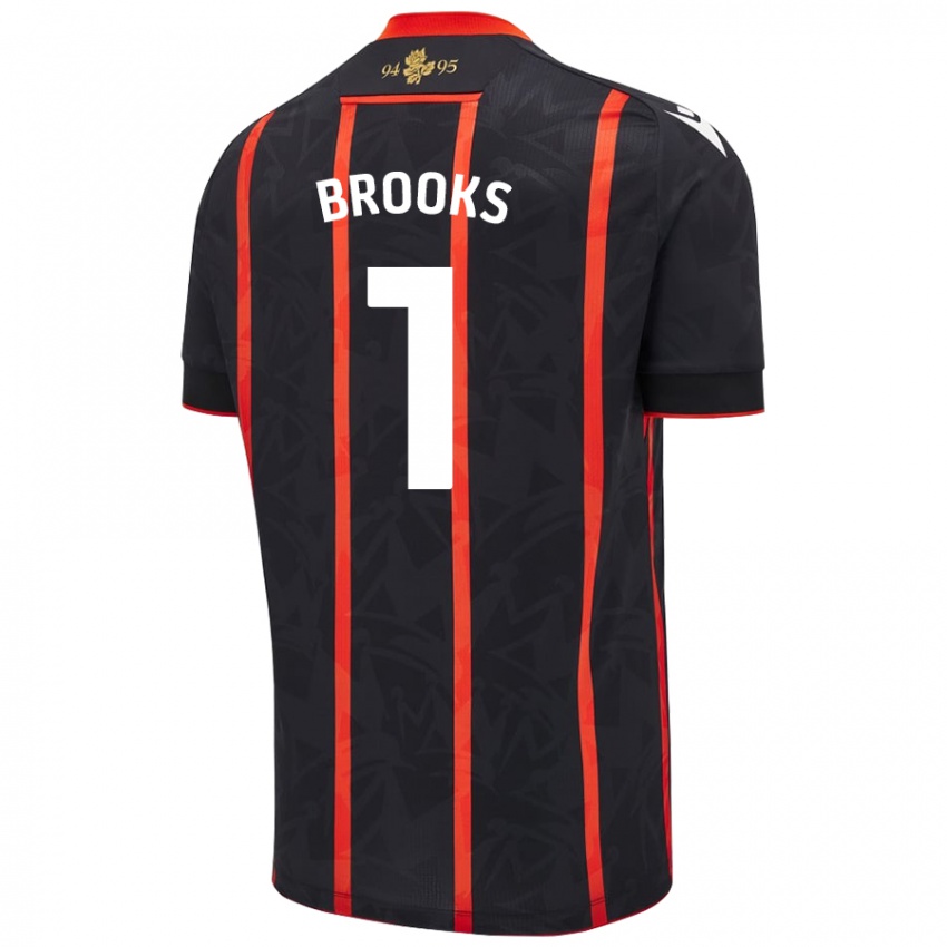 Donna Maglia Alexandra Brooks #1 Nero Rosso Kit Gara Away 2024/25 Maglietta