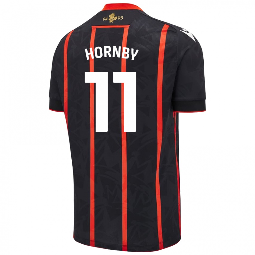 Donna Maglia Megan Hornby #11 Nero Rosso Kit Gara Away 2024/25 Maglietta