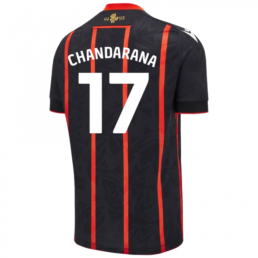 Donna Maglia Millie Chandarana #17 Nero Rosso Kit Gara Away 2024/25 Maglietta