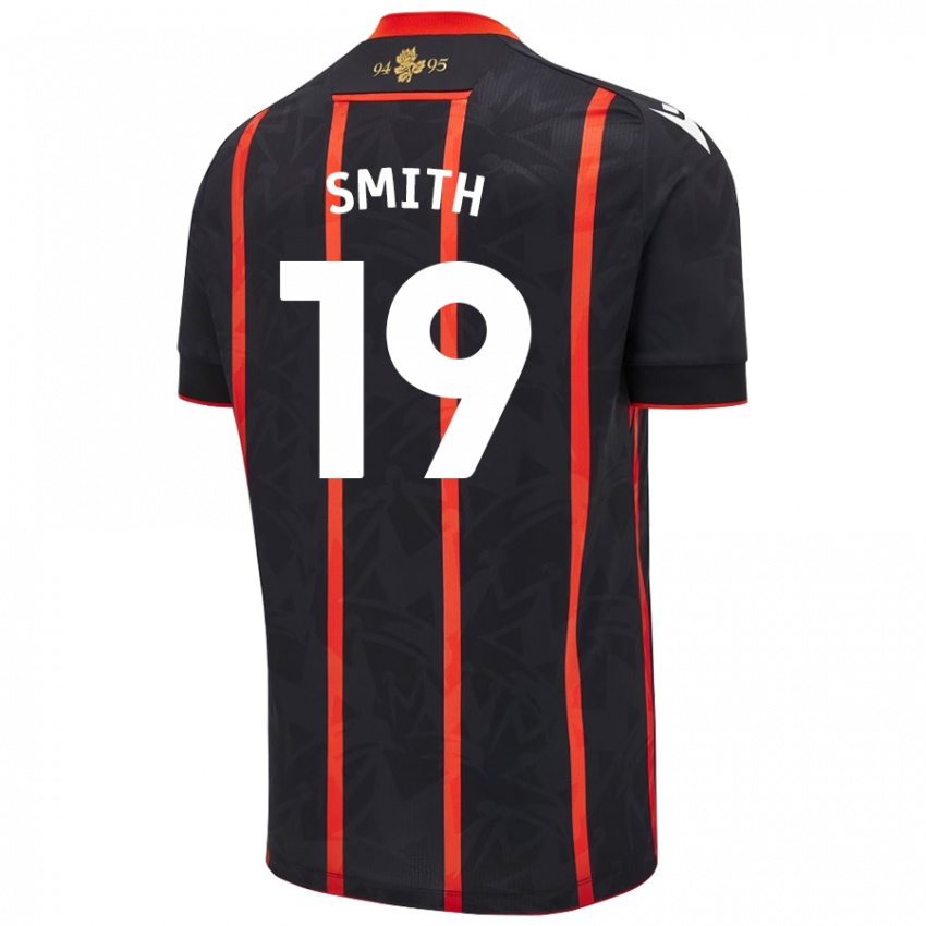 Donna Maglia Evie Smith #19 Nero Rosso Kit Gara Away 2024/25 Maglietta