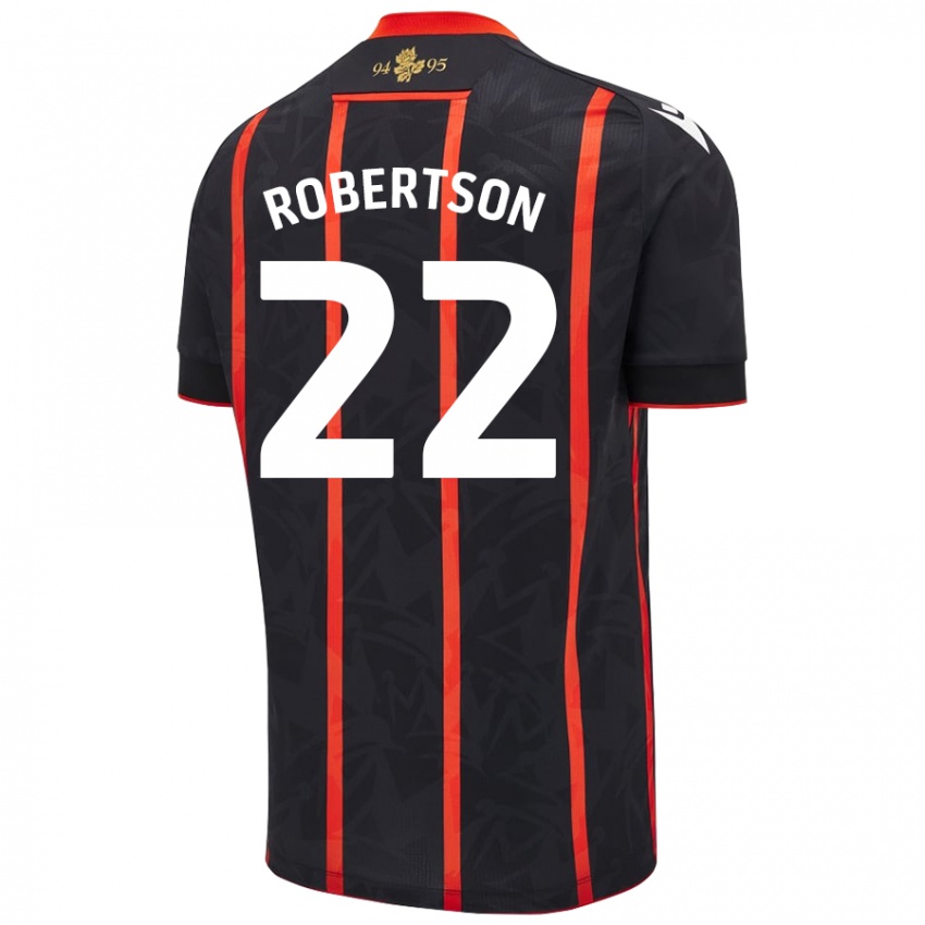 Donna Maglia Millie Robertson #22 Nero Rosso Kit Gara Away 2024/25 Maglietta