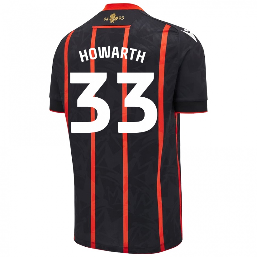 Donna Maglia Taylor Howarth #33 Nero Rosso Kit Gara Away 2024/25 Maglietta