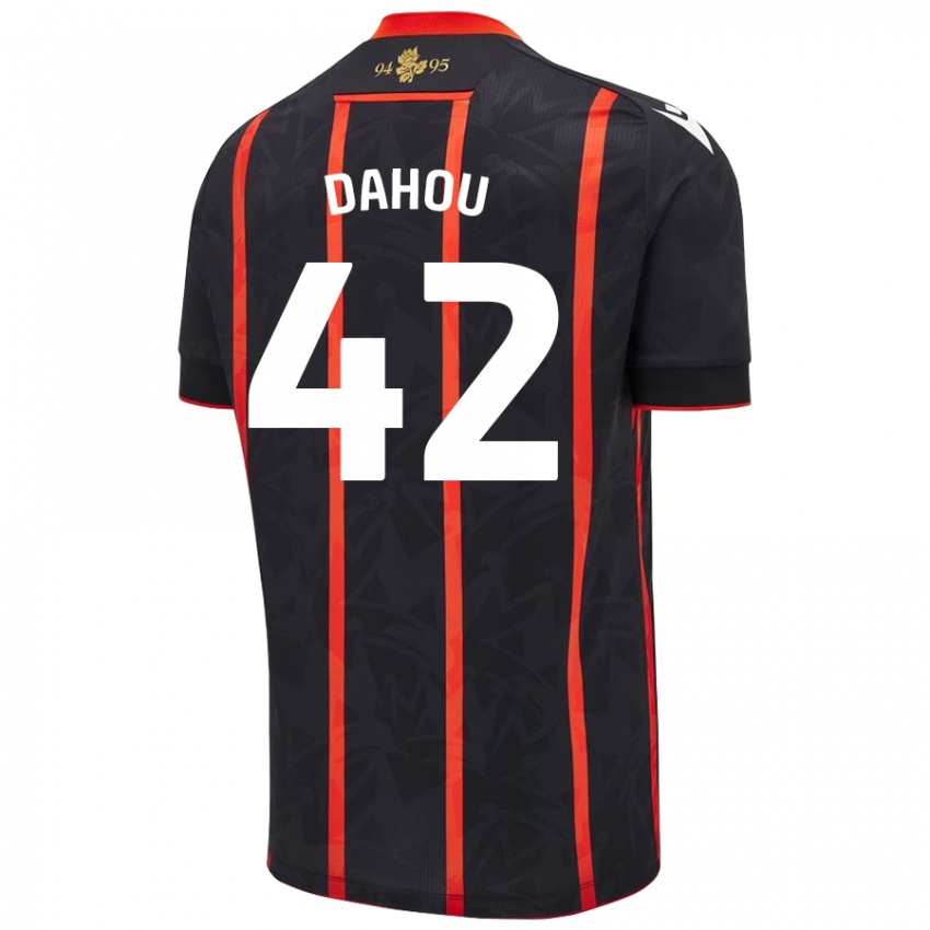 Donna Maglia Jemima Dahou #42 Nero Rosso Kit Gara Away 2024/25 Maglietta