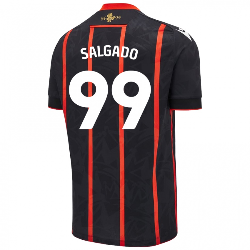 Donna Maglia Shanell Salgado #99 Nero Rosso Kit Gara Away 2024/25 Maglietta