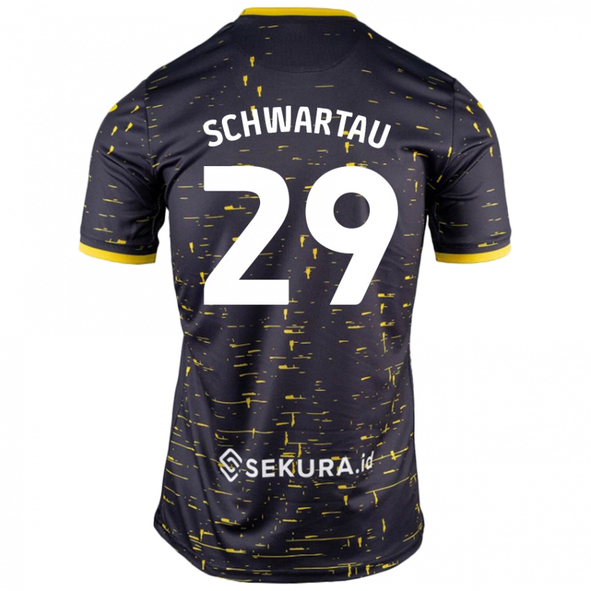 Donna Maglia Oscar Schwartau #29 Nero Giallo Kit Gara Away 2024/25 Maglietta