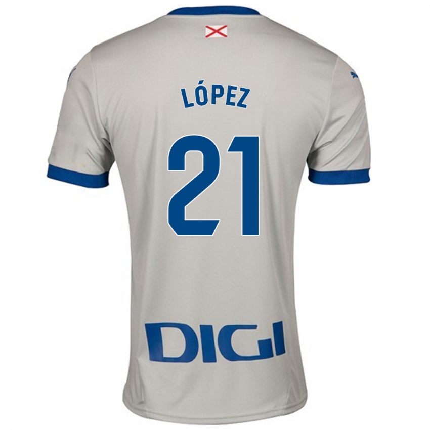 Donna Maglia Juanma López #21 Grigio Chiaro Kit Gara Away 2024/25 Maglietta