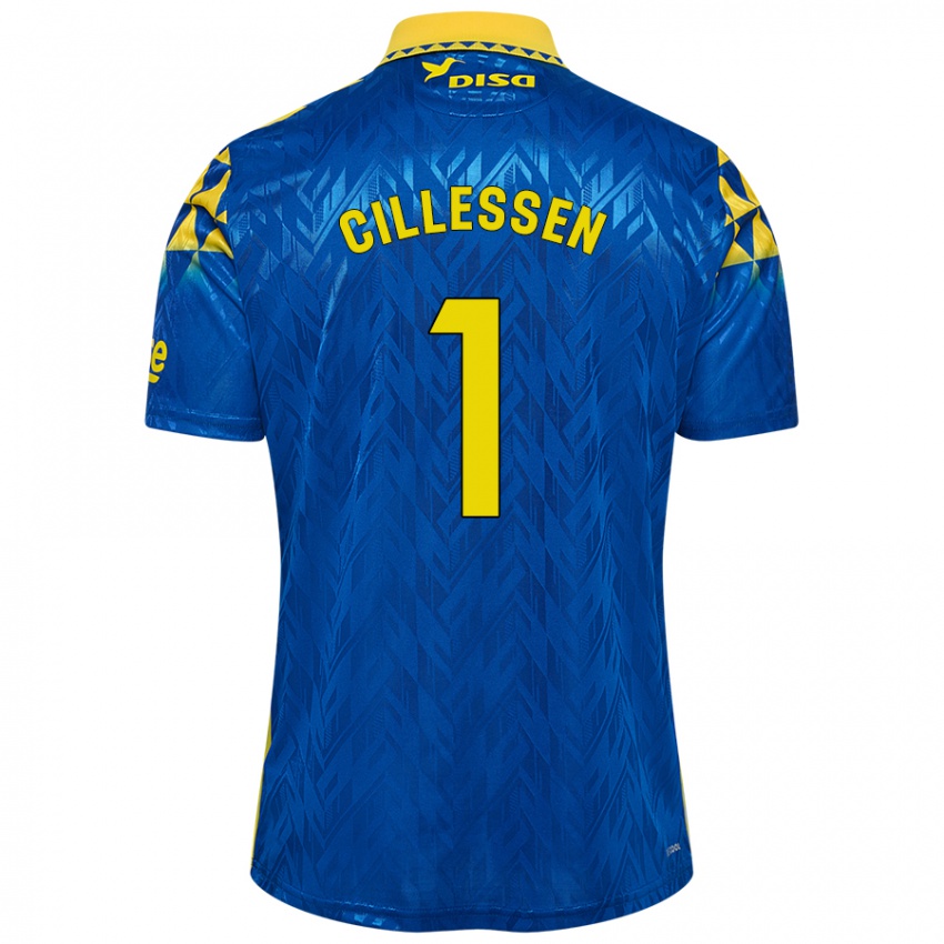 Donna Maglia Jasper Cillessen #1 Blu Giallo Kit Gara Away 2024/25 Maglietta