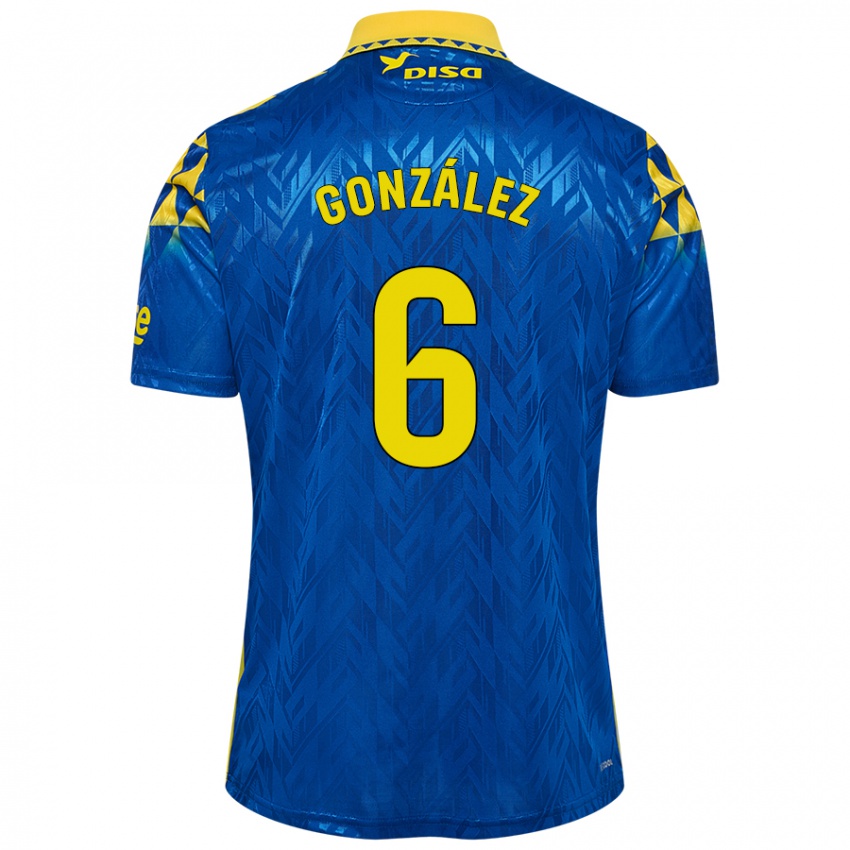 Donna Maglia Fabio González #6 Blu Giallo Kit Gara Away 2024/25 Maglietta