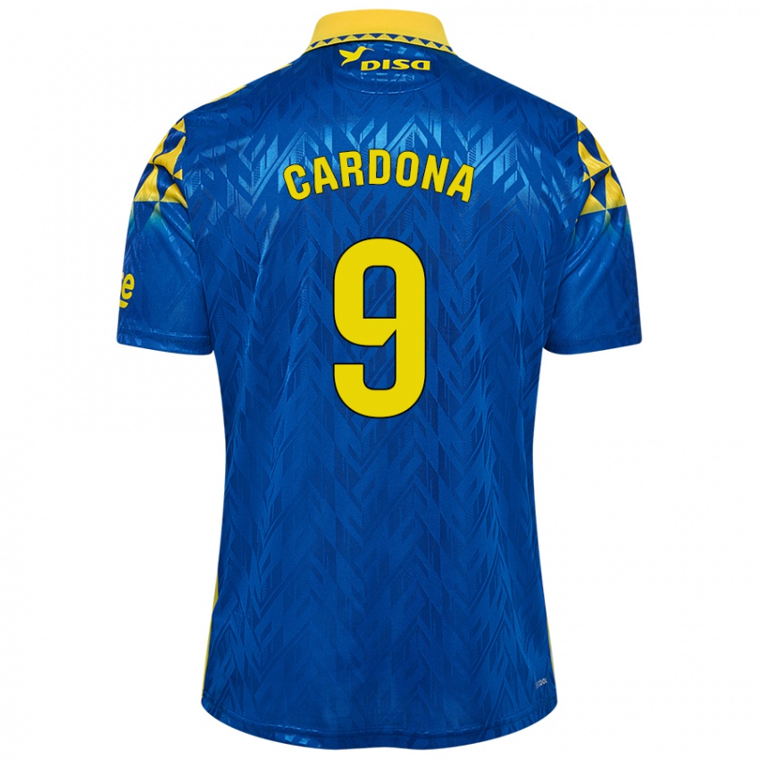 Donna Maglia Marc Cardona #9 Blu Giallo Kit Gara Away 2024/25 Maglietta