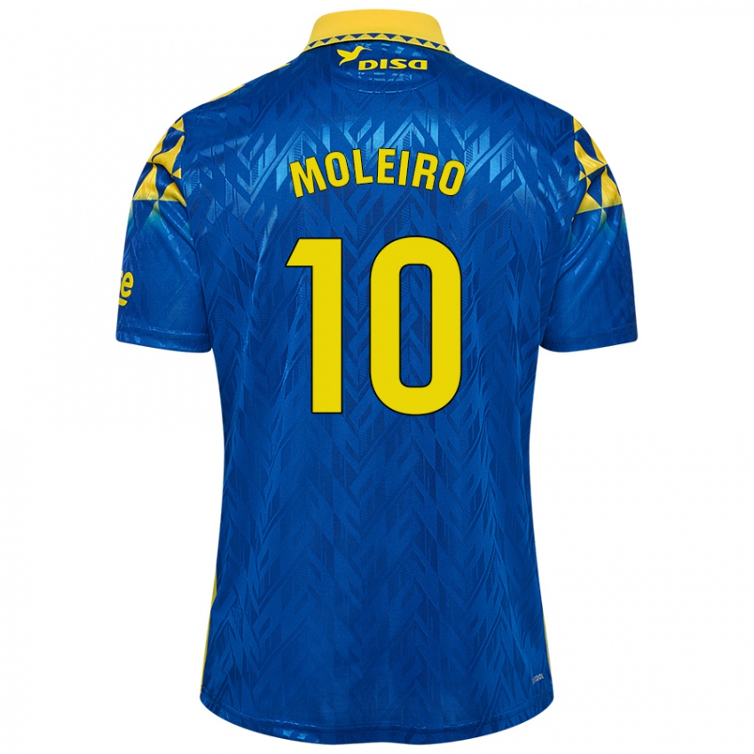 Donna Maglia Alberto Moleiro #10 Blu Giallo Kit Gara Away 2024/25 Maglietta