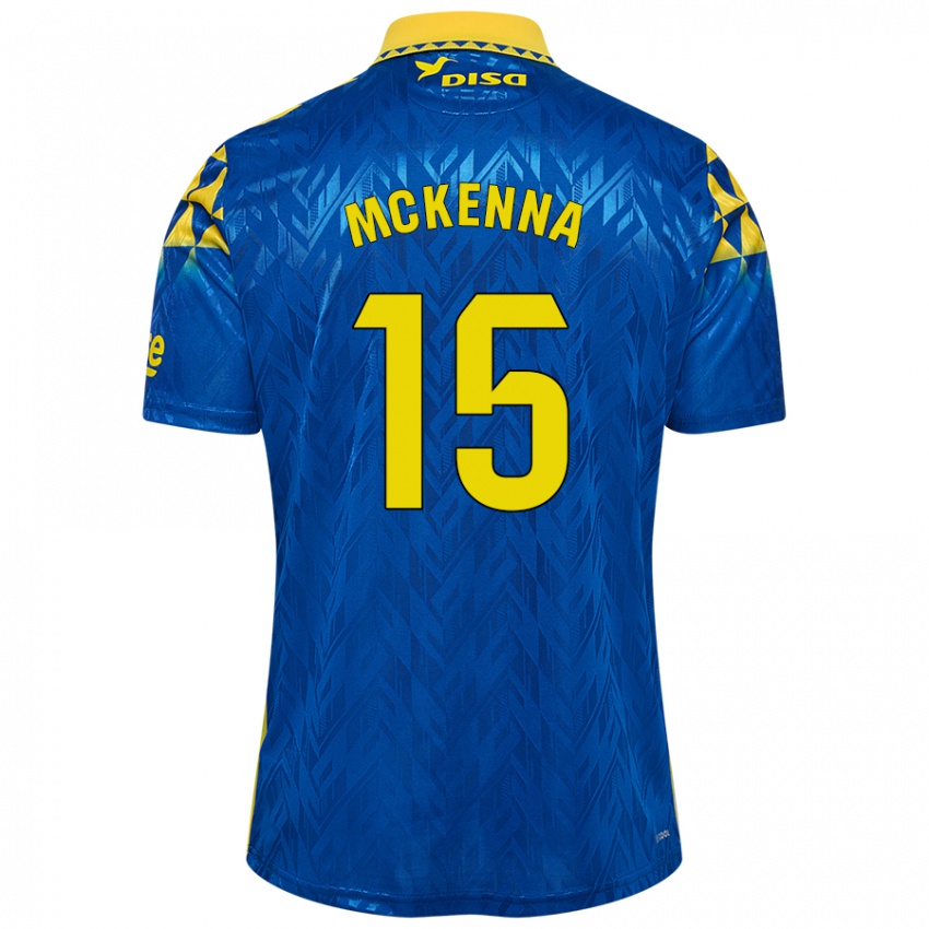 Donna Maglia Scott Mckenna #15 Blu Giallo Kit Gara Away 2024/25 Maglietta