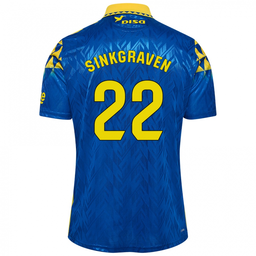 Donna Maglia Daley Sinkgraven #22 Blu Giallo Kit Gara Away 2024/25 Maglietta