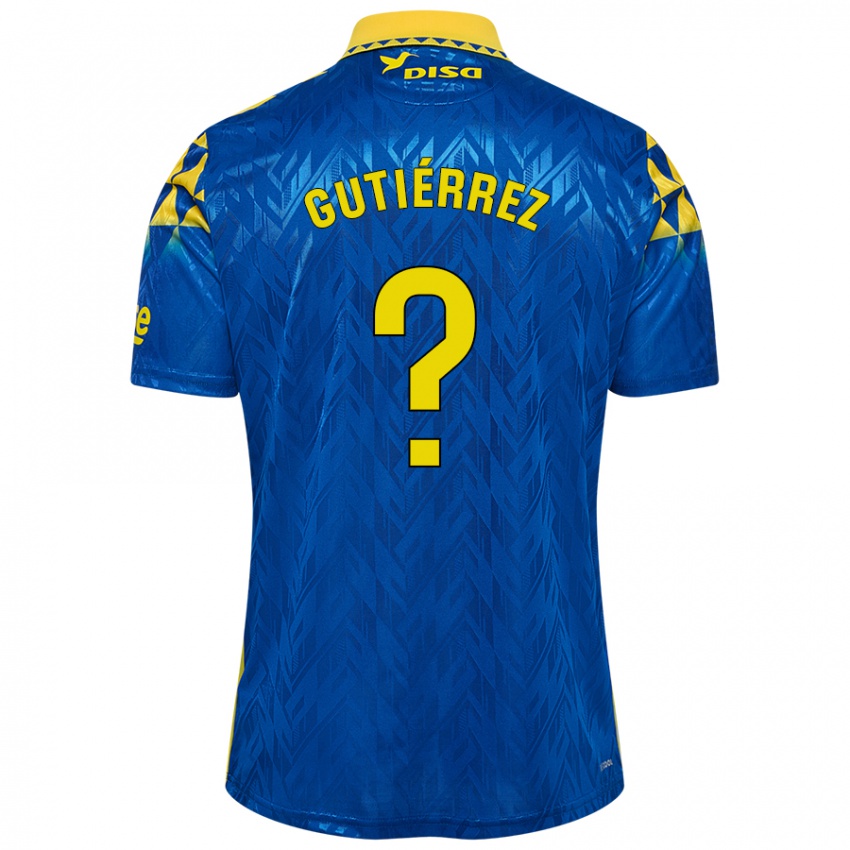 Donna Maglia Marco Gutiérrez #0 Blu Giallo Kit Gara Away 2024/25 Maglietta