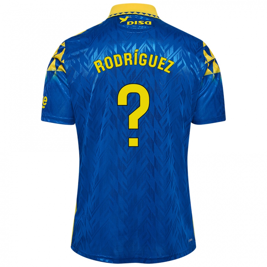 Donna Maglia David Rodríguez #0 Blu Giallo Kit Gara Away 2024/25 Maglietta