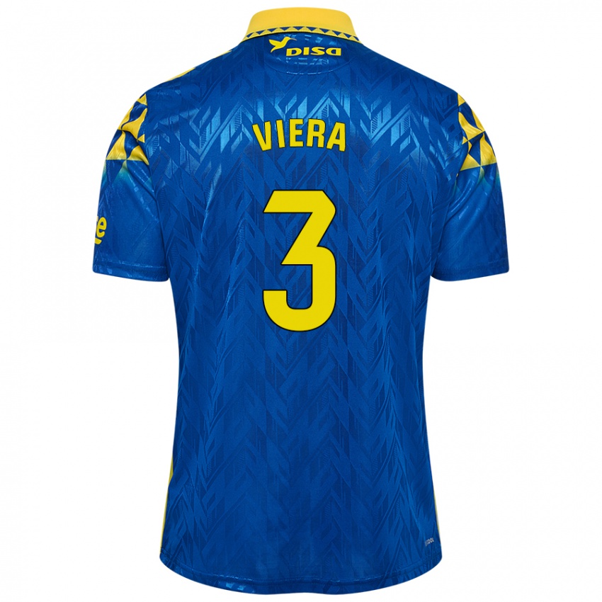 Donna Maglia Óliver Viera #3 Blu Giallo Kit Gara Away 2024/25 Maglietta