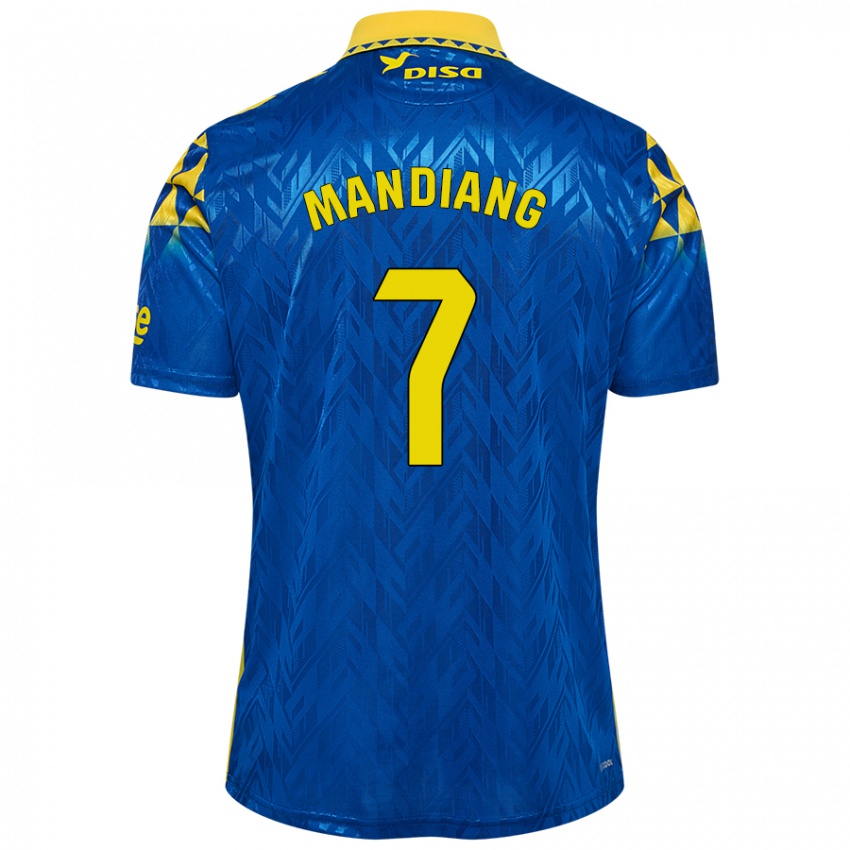 Donna Maglia Saliou Mandiang #7 Blu Giallo Kit Gara Away 2024/25 Maglietta