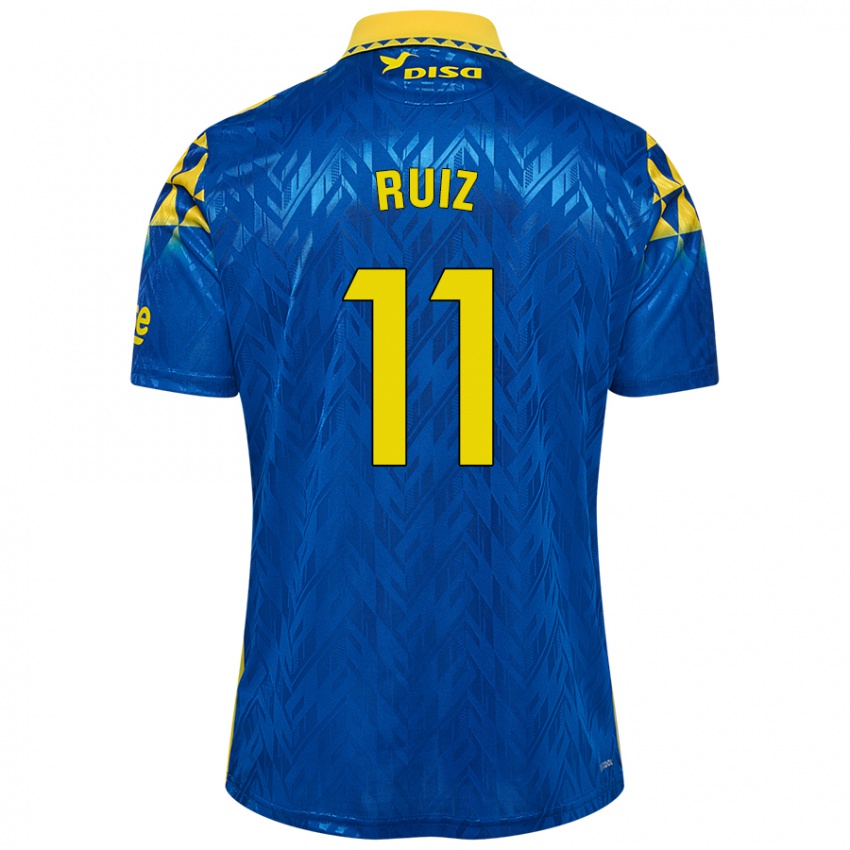 Donna Maglia Sergio Ruiz #11 Blu Giallo Kit Gara Away 2024/25 Maglietta