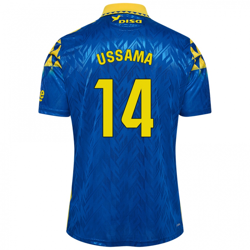 Donna Maglia Ussama #14 Blu Giallo Kit Gara Away 2024/25 Maglietta