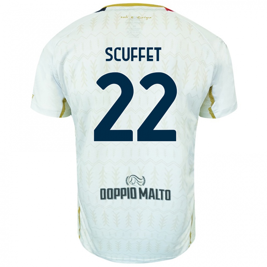 Donna Maglia Simone Scuffet #22 Bianco Kit Gara Away 2024/25 Maglietta