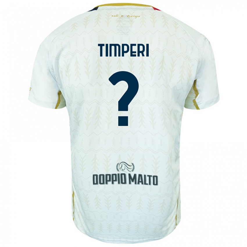 Donna Maglia Giordano Timperi #0 Bianco Kit Gara Away 2024/25 Maglietta