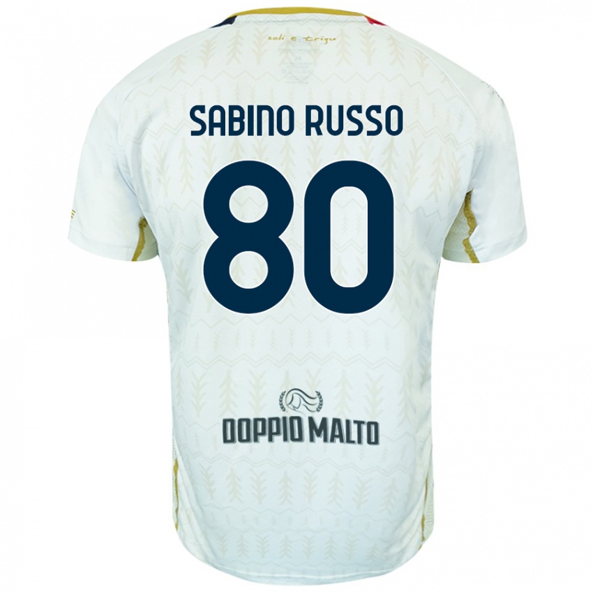 Donna Maglia Alessandro Sabino Russo #80 Bianco Kit Gara Away 2024/25 Maglietta