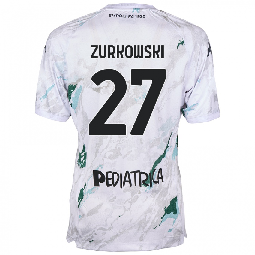 Donna Maglia Szymon Żurkowski #27 Grigio Kit Gara Away 2024/25 Maglietta