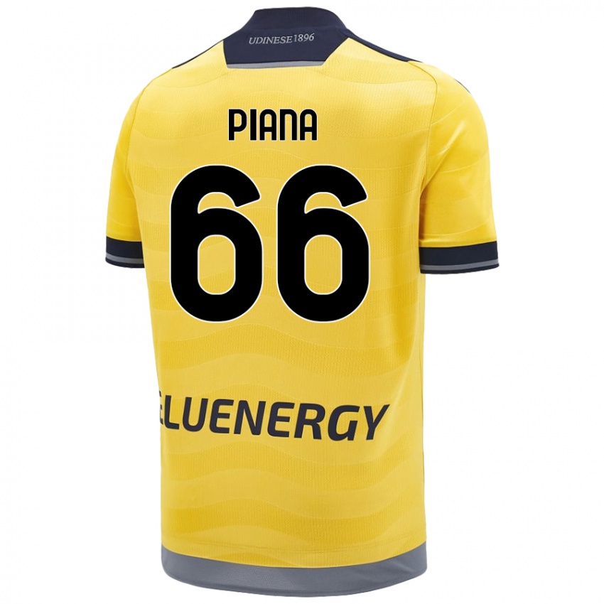 Donna Maglia Edoardo Piana #66 Oro Kit Gara Away 2024/25 Maglietta