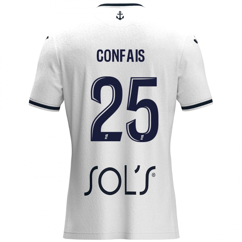 Donna Maglia Aloïs Confais #25 Bianco Blu Scuro Kit Gara Away 2024/25 Maglietta