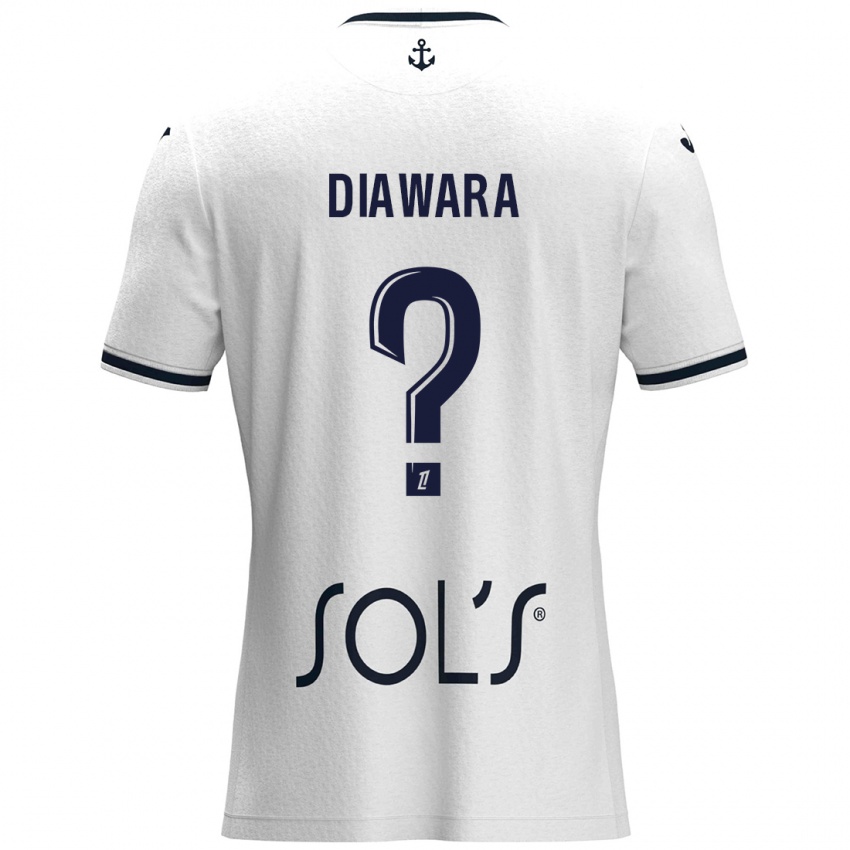 Donna Maglia Djimin Diawara #0 Bianco Blu Scuro Kit Gara Away 2024/25 Maglietta