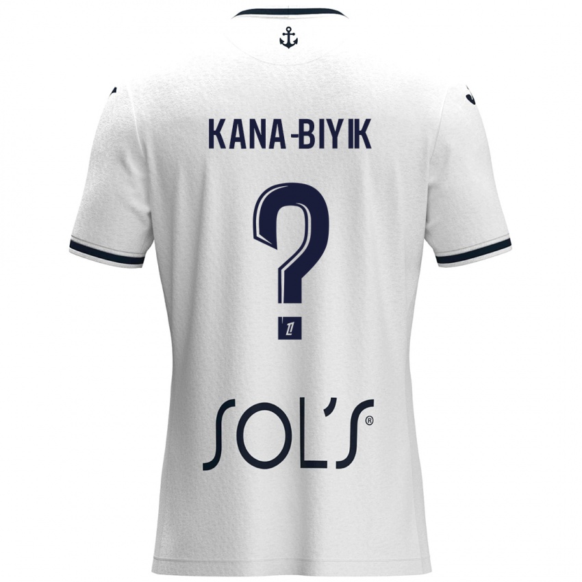 Donna Maglia Enzo Kana-Biyik #0 Bianco Blu Scuro Kit Gara Away 2024/25 Maglietta