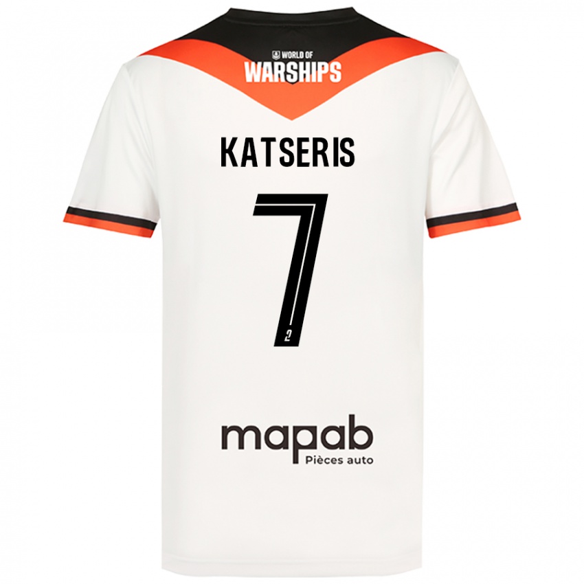 Donna Maglia Panos Katseris #7 Bianco Kit Gara Away 2024/25 Maglietta