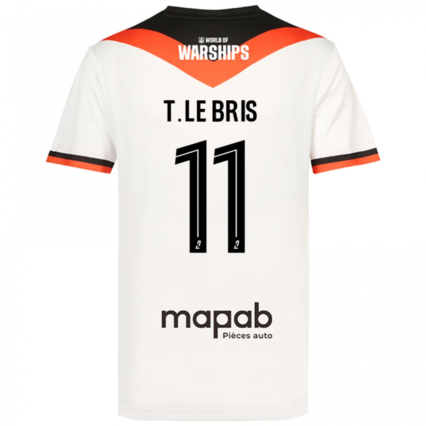 Donna Maglia Théo Le Bris #11 Bianco Kit Gara Away 2024/25 Maglietta