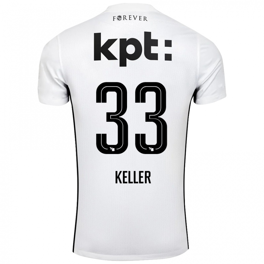 Donna Maglia Marvin Keller #33 Bianco Nero Kit Gara Away 2024/25 Maglietta