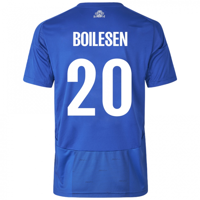 Donna Maglia Nicolai Boilesen #20 Bianco Blu Kit Gara Away 2024/25 Maglietta