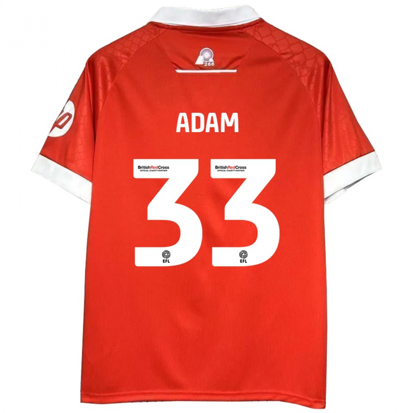 Bambino Maglia Josh Adam #33 Rosso Bianco Kit Gara Home 2024/25 Maglietta