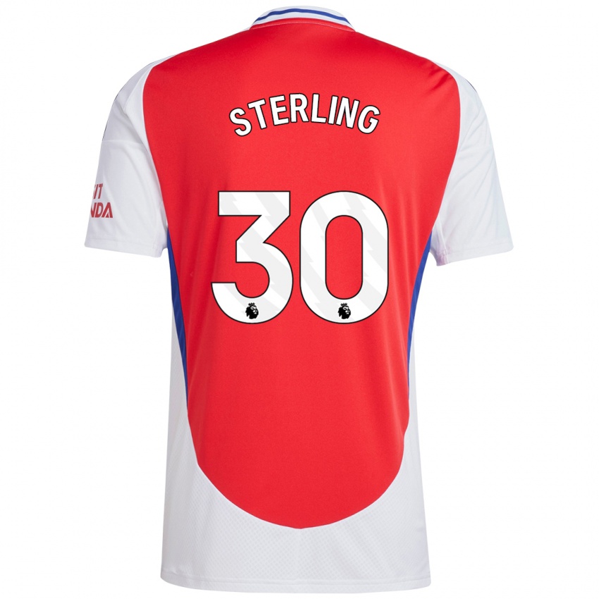 Bambino Maglia Raheem Sterling #30 Rosso Bianco Kit Gara Home 2024/25 Maglietta